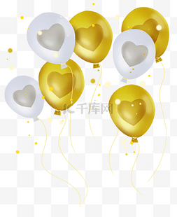 情人节银色金色气球