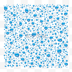 蓝色透明水滴效果元素
