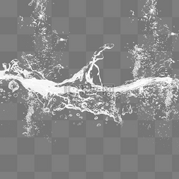 水流溅起水花图片_白色水花水波纹元素