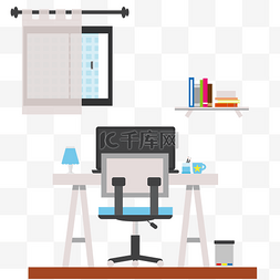 创意电脑桌面图片_创意矢量办公室办公桌元素