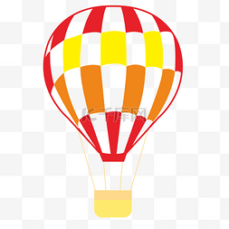 红色黄色橙色拼接热气球