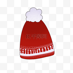 取暖的红色帽子插画