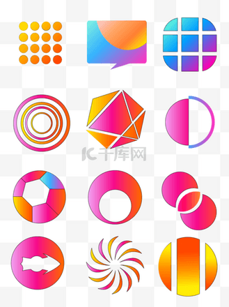 ai渐变图形多彩组合