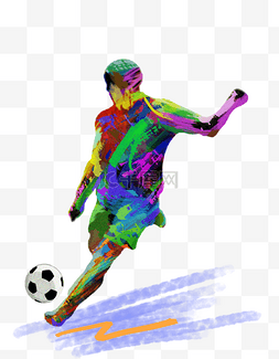 足球运动员卡通图片_2018世界杯足球运动员水彩设计