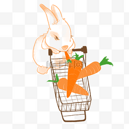 兔子推着购物车