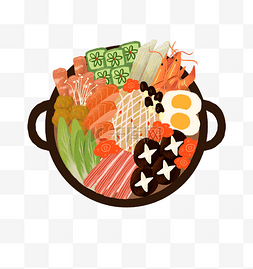 美味菜单图片_手绘冬季火锅寿喜锅