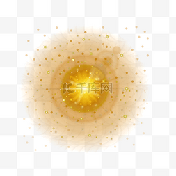 发散金光图片_金色粒子光效发散元素