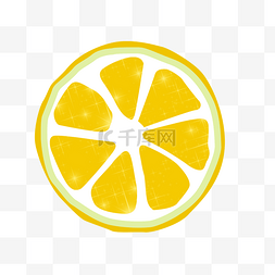 创意几何圆形图片_黄色扁平化柠檬食物元素