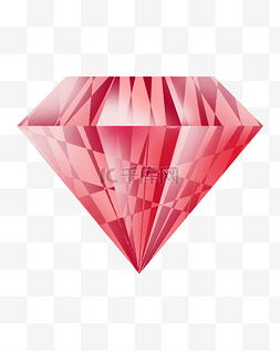 钻石红色的图片_红色宝石钻石插画