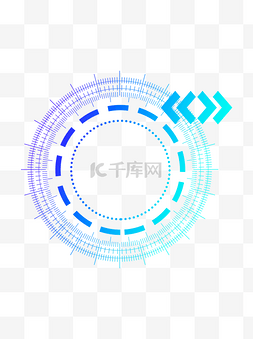 科技边框纹理装饰蓝色渐变元素设