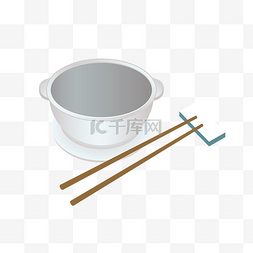 矢量手绘厨具图片_手绘扁平餐具筷子