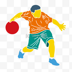足球篮球合体图片_卡通无脸男篮矢量素材