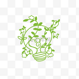 创意地球绿色环保图片_环保的绿色藤蔓灯泡