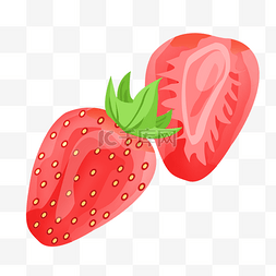 切开的草莓草莓图片_美味草莓装饰插画