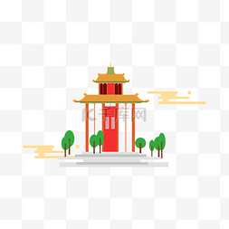 中国游戏建筑图片_矢量手绘卡通建筑