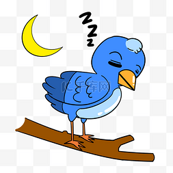 卡通黄色的小鸟图片_睡觉的小鸟