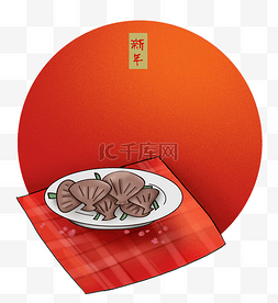 农历新年美食图片_农历新年年夜饭红色文字框