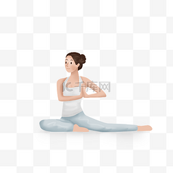 暑假生活插图图片_健身房瑜伽人物素材
