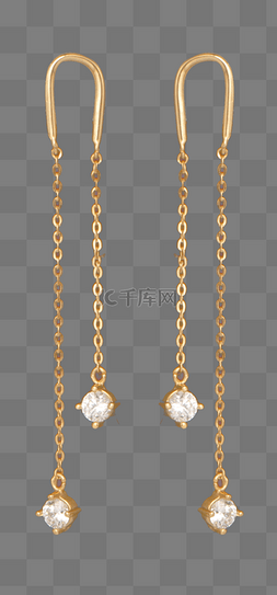 黄金材质的项链饰品钻石