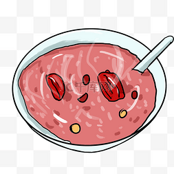红色的腊八粥插画