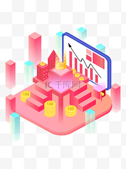 金融上升趋势图片_商用矢量2.5D风格理财系列元素