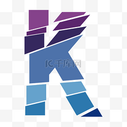 彩色K字母图片_彩色几何版K字母