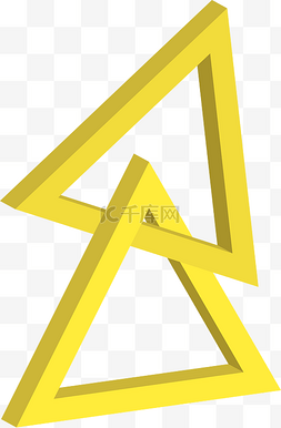 矢量六角星图片_两个黄色矢量三角形