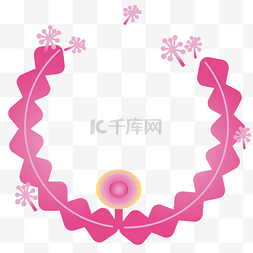 粉色蝴蝶结框框插图