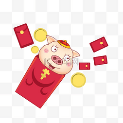 红包猪图片_猪年春节红包猪素材