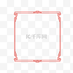 中国风创意边框图片_红色古风边框装饰图免抠图
