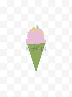 冷饮卡通冰激凌图片_简约扁平卡通夏日冰淇淋元素