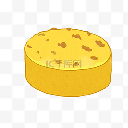 手绘营养面包图片_手绘食物美食甜点黄色圆形面包