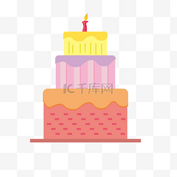 生日快乐蛋糕卡通图片_矢量卡通生日蛋糕免抠