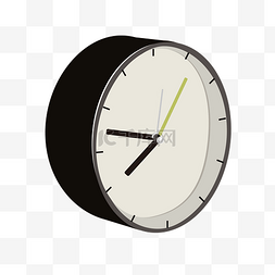 时间的钟表图片_手绘黑色闹钟插画