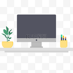 电脑扁平图片_扁平显示器矢量元素