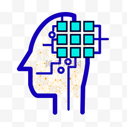 小方块边框图片_科技发展思维大脑