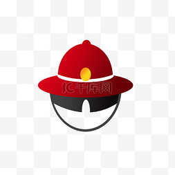 红色的消防帽子插画