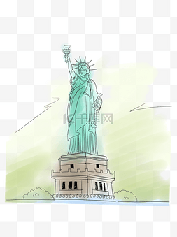 美国自由日图片_自由女神商用元素手绘