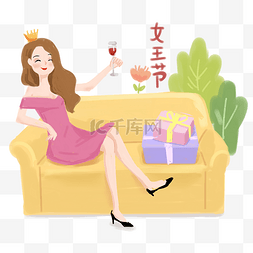 38节手绘花图片_38妇女节女王节手绘插画