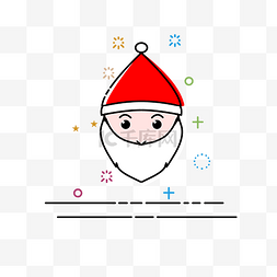 圣诞节老人图标图片_手绘圣诞老人MBE图标插画