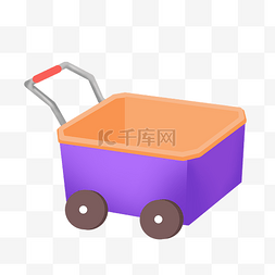 滑轮推车图片_紫色推车玩具