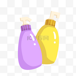 手绘两瓶洗发露插画