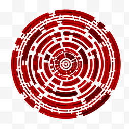 红色科技感背景图片_科技感点线面圆形图案
