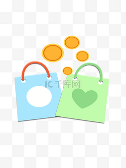 购物袋小图标图片_手绘卡通可爱的心形圆形图标设计