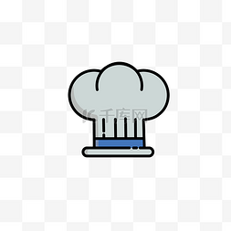 彩色灰色图片_卡通厨师帽设计图标