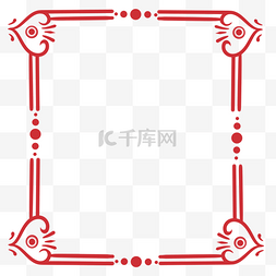 新年对称边框图片_2019猪年红色中国风装饰边框