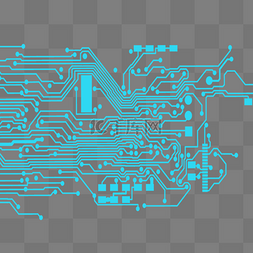 电路板图片_蓝色科技控制电路图元素