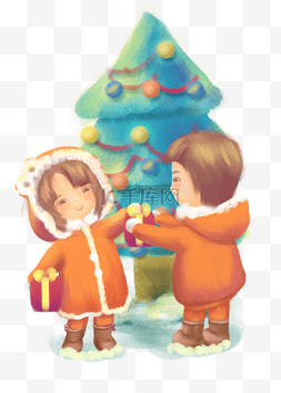 简约圣诞海报图片_圣诞节可爱主题手绘插画