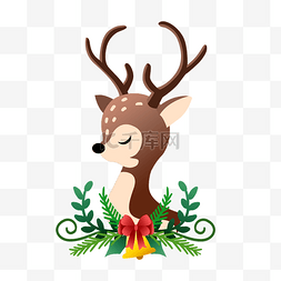 麋鹿免图片_圣诞节可爱小鹿免抠装饰图案