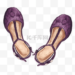 紫色女士水晶高跟鞋